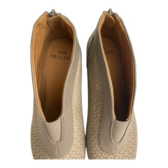 Earth Origins Nubuck Peep-Toe Booties Carden Granite size 8M - Picture 6 of 11